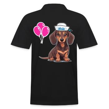 Chien Teckel Sailor Sailor Ballons d’anniversaire - Polo Homme - noir - Dos - Kai (181cm)