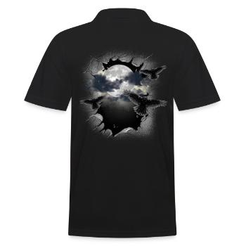 Halloween Corbeaux Corbeau Lune Pleine Lune Corbeaux - Polo Homme - noir - Dos - Kai (181cm)