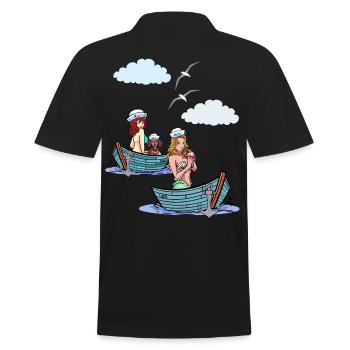 Seefahrt Boot Boote maritim Seemann Matrosen - Männer Poloshirt - Schwarz - Hinten - Kai (181cm)