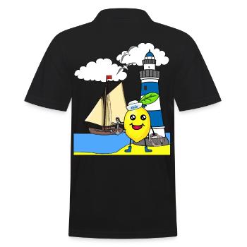 marin citron aigre marins marins marins - Polo Homme - noir - Dos - Kai (181cm)