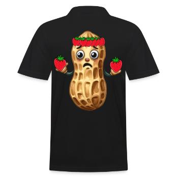 Strawberry Peanut Kids Child Peanuts Nut - Men's Polo Shirt - black - Back - Kai (181cm)