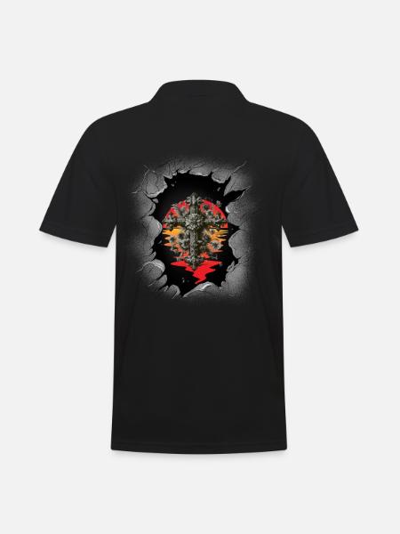 Cross, Crosses, Crucifix, Halloween, Occult, Spiritual - Men's Polo Shirt - black