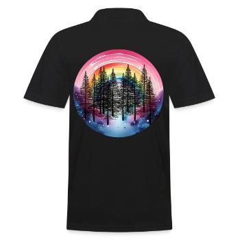 Rainbow Forest Nature Nature Lover Spruce Tree - Men's Polo Shirt - black - Back - Kai (181cm)