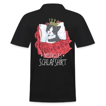 Katze Prinz Rosen Schlafen Katzen Kätzchen - Männer Poloshirt - Schwarz - Hinten - Kai (181cm)