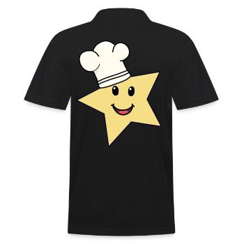 Stern Koch Köche Köchin Kochkunst kochen - Männer Poloshirt - Schwarz - Hinten - Kai (181cm)