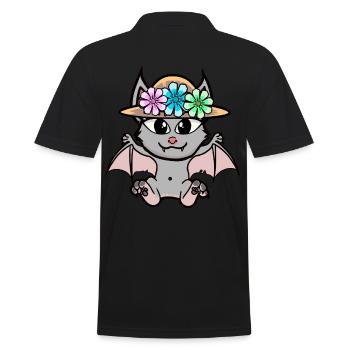 Halloween Bat Bats Kids Child - Men's Polo Shirt - black - Back - Kai (181cm)