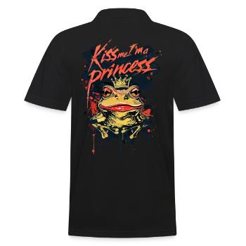 Embrasse-moi Je suis une princesse Drôle de grenouille Crapaud - Polo Homme - noir - Dos - Kai (181cm)