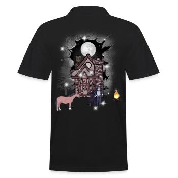 Château Halloween Mystique Médiéval Guerrier Lune - Polo Homme - noir - Dos - Kai (181cm)