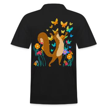 Fleurs d’écureuil Papillons Enfant Enfants Bébé - Polo Homme - noir - Dos - Kai (181cm)