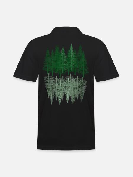 Tanne Wald Baum Wandern Fichten Nadelwald Natur - Männer Poloshirt - Schwarz