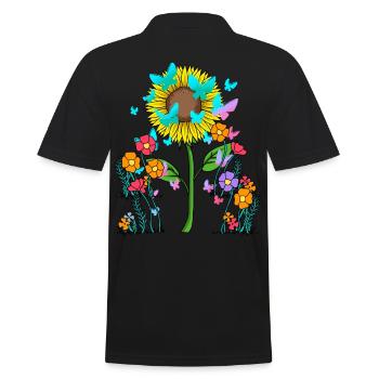 Printemps Été Fleurs Fleur Tournesol Insectes - Polo Homme - noir - Dos - Kai (181cm)