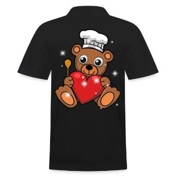 Ours en peluche Cuisinier Cuisinier Cuisinier - Polo Homme - noir - Dos - Kai (181cm)