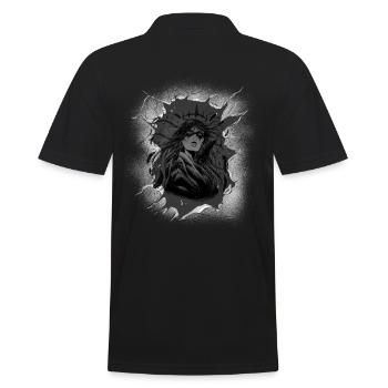 mystical, spiritual, shaman, shaman, indigenous - Men's Polo Shirt - black - Back - Kai (181cm)
