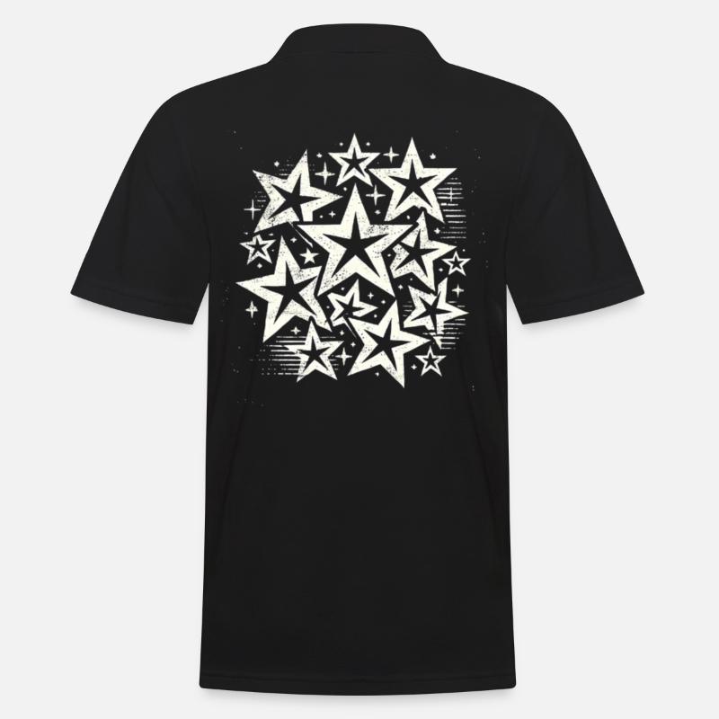 Sterne Gestirn Sternchen Geschenk Sternenhimmel - Männer Poloshirt - Schwarz