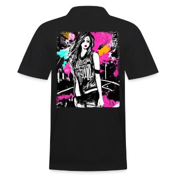 Bold Street Fashion Art - Men's Polo Shirt - black - Back - Kai (181cm)