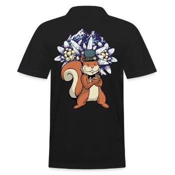 Austria Tyrol Tyrolean Flowers Eichhorn Children - Men's Polo Shirt - black - Back - Kai (181cm)