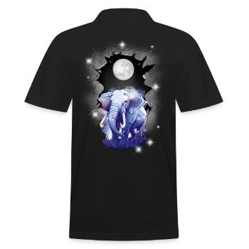 Eléphant Eléphant Pleine Lune Lune Enfants Enfant - Polo Homme - noir - Dos - Kai (181cm)