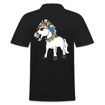 Cheval, Chevaux, Dame, Drôle, Drôle, Drôle, Gaule - Polo Homme - noir - Dos - Kai (181cm)