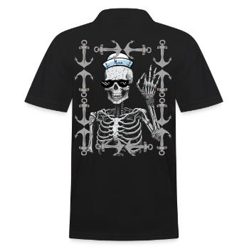 maritim Halloween Matrose Moin Seefahrer Seemann - Männer Poloshirt - Schwarz - Hinten - Kai (181cm)
