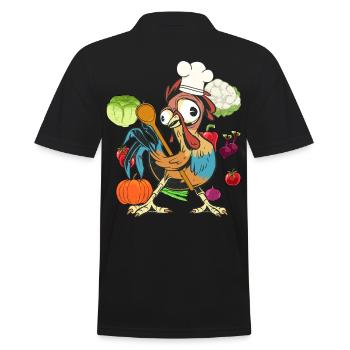 Poulet Coq Cuisinier Cuisiniers Cuisinier Arts culinaires Légumes - Polo Homme - noir - Dos - Kai (181cm)