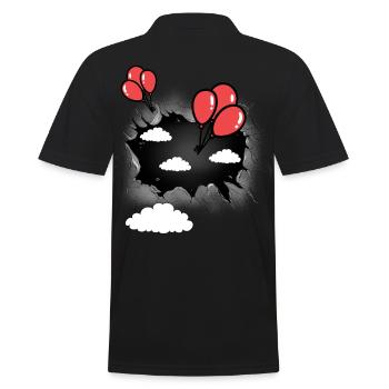 Clouds Cloud Celestial Balloons Balloon Flying - Men's Polo Shirt - black - Back - Kai (181cm)