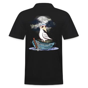 Halloween Möwe Möwen Boot Fährmann Boote - Männer Poloshirt - Schwarz - Hinten - Kai (181cm)