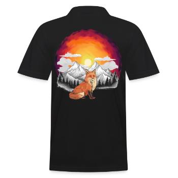 Natur Fuchs Füchse Gebirge Berge Füchsin - Männer Poloshirt - Schwarz - Hinten - Kai (181cm)