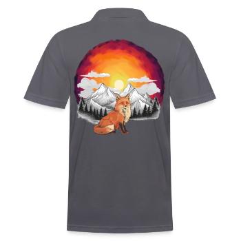 Natur Fuchs Füchse Gebirge Berge Füchsin - Männer Poloshirt - Anthrazit - Hinten - Nico (186cm)