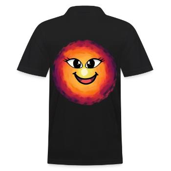 Soleil Visage Lever du soleil Ensoleillé Soleil - Polo Homme - noir - Dos - Kai (181cm)