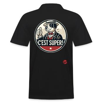 C’est super ! Chien de dessin animé rétro - Polo Homme - noir - Dos - Kai (181cm)