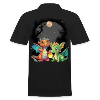 dragon mystique dragon conte de fées personnage de conte de fées - Polo Homme - noir - Dos - Kai (181cm)