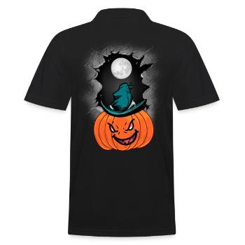 Citrouille Halloween Enfants Enfant Pleine Lune - Polo Homme - noir - Dos - Kai (181cm)