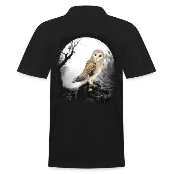 mystisch Eule Eulen Waldbewohner Märchen Kind - Männer Poloshirt - Schwarz - Hinten - Kai (181cm)