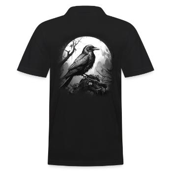 Halloween Raven Raven Crow Crow Bird Forest - Men's Polo Shirt - black - Back - Kai (181cm)