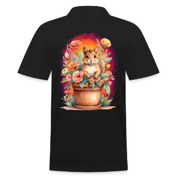Enfants Enfant Écureuil Fleurs Conte de fées Bébé - Polo Homme - noir - Dos - Kai (181cm)