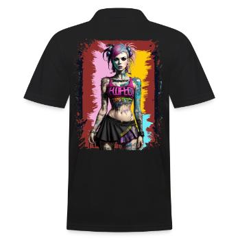 Jolie fille punk - Polo Homme - noir - Dos - Kai (181cm)