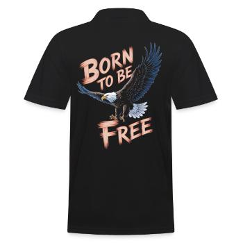 Eagle Geboren, um frei zu sein - Männer Poloshirt - Schwarz - Hinten - Kai (181cm)