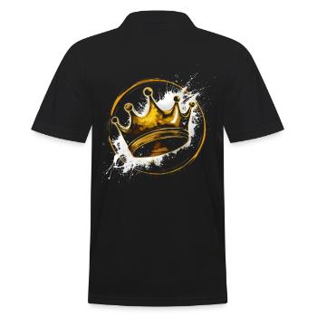 Golden Crown King - Men's Polo Shirt - black - Back - Kai (181cm)