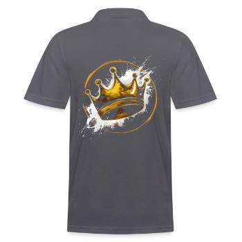 Golden Crown King - Men's Polo Shirt - charcoal grey - Back - Nico (186cm)