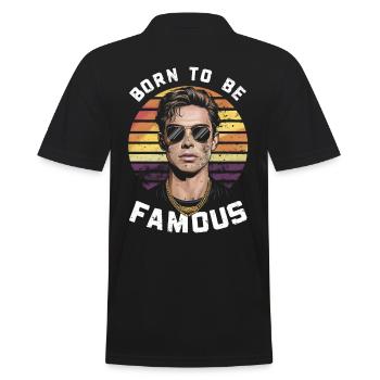 Born to be famous vintage sunset - Men's Polo Shirt - black - Back - Kai (181cm)