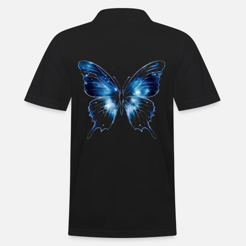 Blauer Schmetterling - Männer Poloshirt - Schwarz