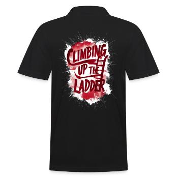 Climbing up the ladder - Men's Polo Shirt - black - Back - Kai (181cm)