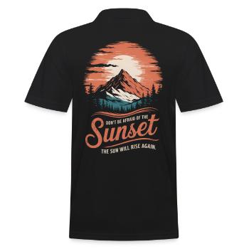 Dont be afraid of the sunset, the sun will rise - Men's Polo Shirt - black - Back - Kai (181cm)