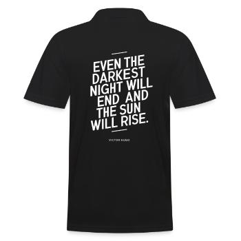 Citation de Victor Même la nuit la plus sombre prendra fin - Polo Homme - noir - Dos - Kai (181cm)