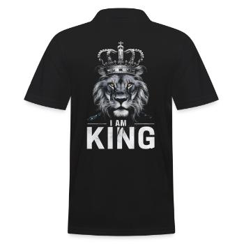 I am king lion with crown - Men's Polo Shirt - black - Back - Kai (181cm)