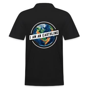 Je suis un terrien / Humain fier / Terre , Monde - Polo Homme - noir - Dos - Kai (181cm)