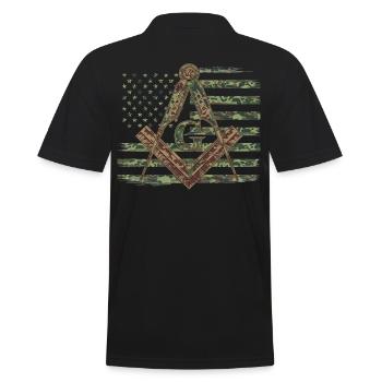 American Camo Flag Mason Masonic Camo - Men's Polo Shirt - black - Back - Kai (181cm)