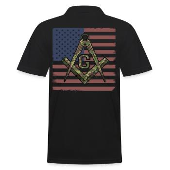Drapeau américain maçon maçon maçon camouflage franc-maçon - Polo Homme - noir - Dos - Kai (181cm)