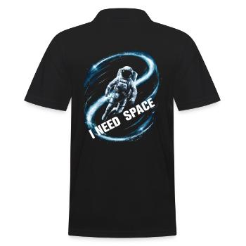 I need space spaceman astronaut - Men's Polo Shirt - black - Back - Kai (181cm)