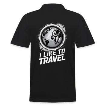 J’aime voyager / carte du monde - Polo Homme - noir - Dos - Kai (181cm)